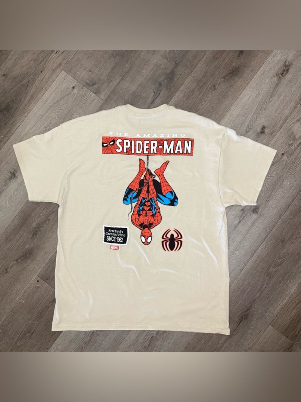 Marvel Amazing Spider-Man Graphic Shirt XL Cream Puff Print NWOT Streetwear 1962